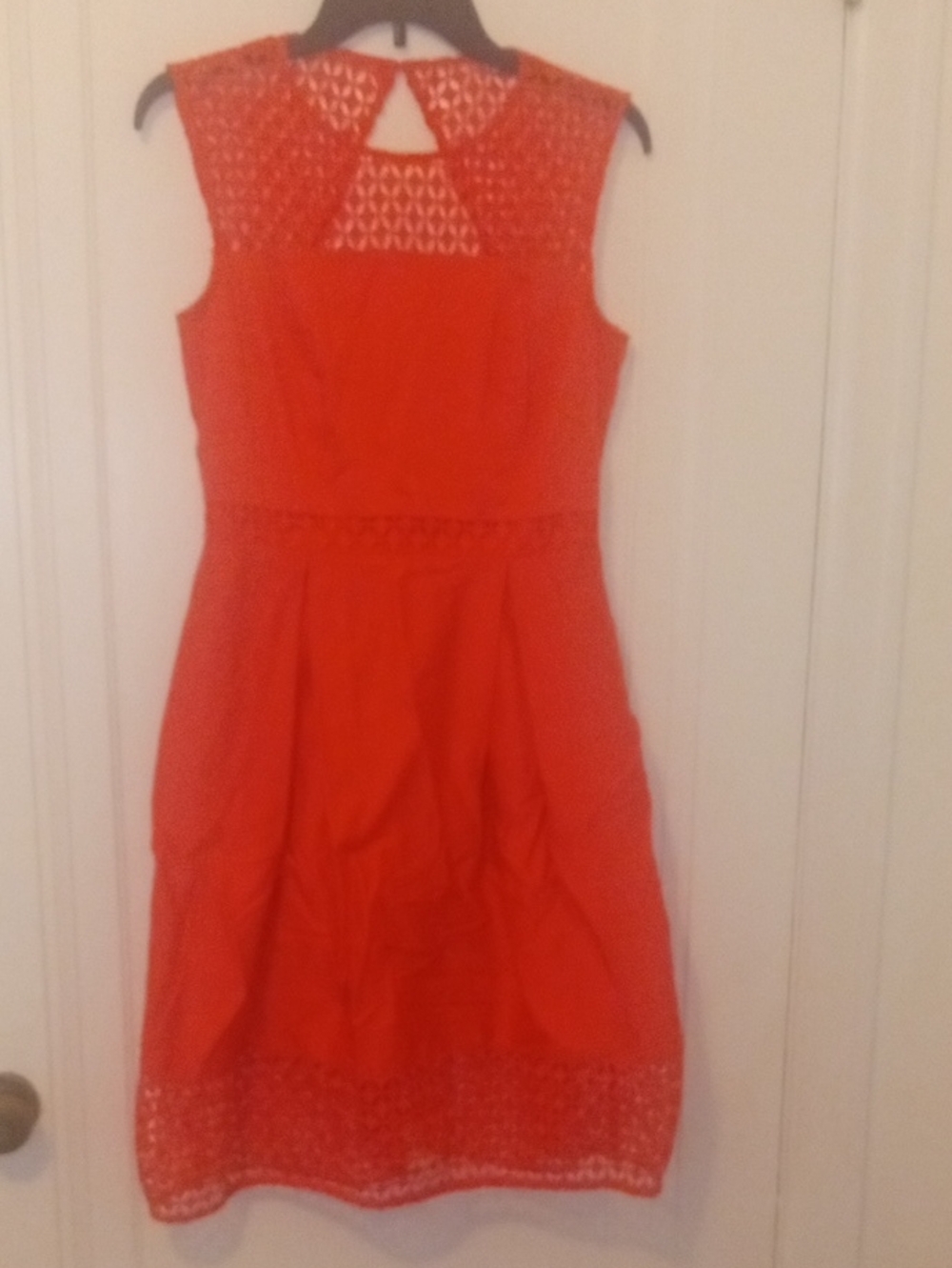 Sleeveless Coral pink Lace Panel Fit & Flare Dress Calvin Klein size 6